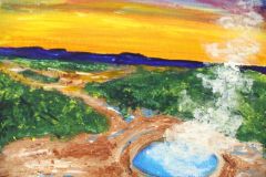 $75 Yellow Geyser 6"X6"